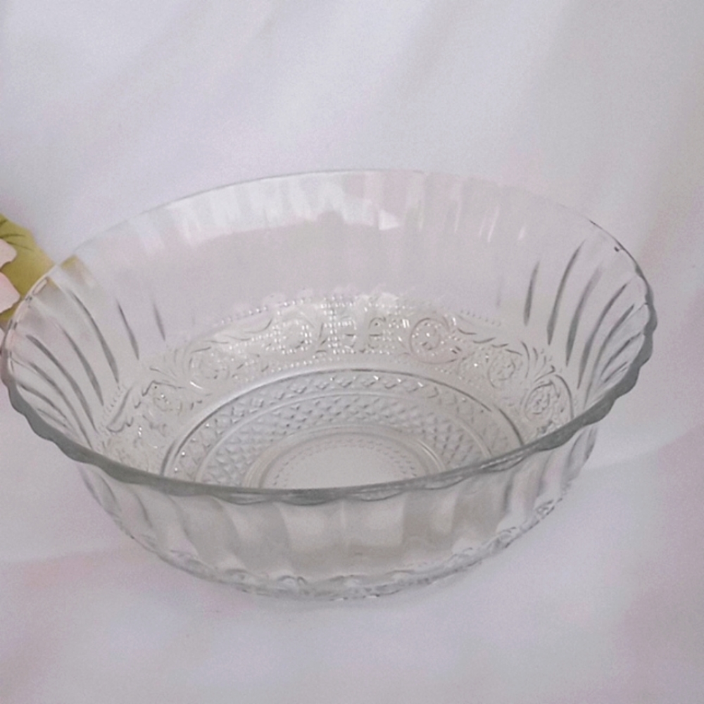 Vtg Etched Glass Bowl - Picture 5 of 5
